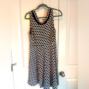 Navy dress with white